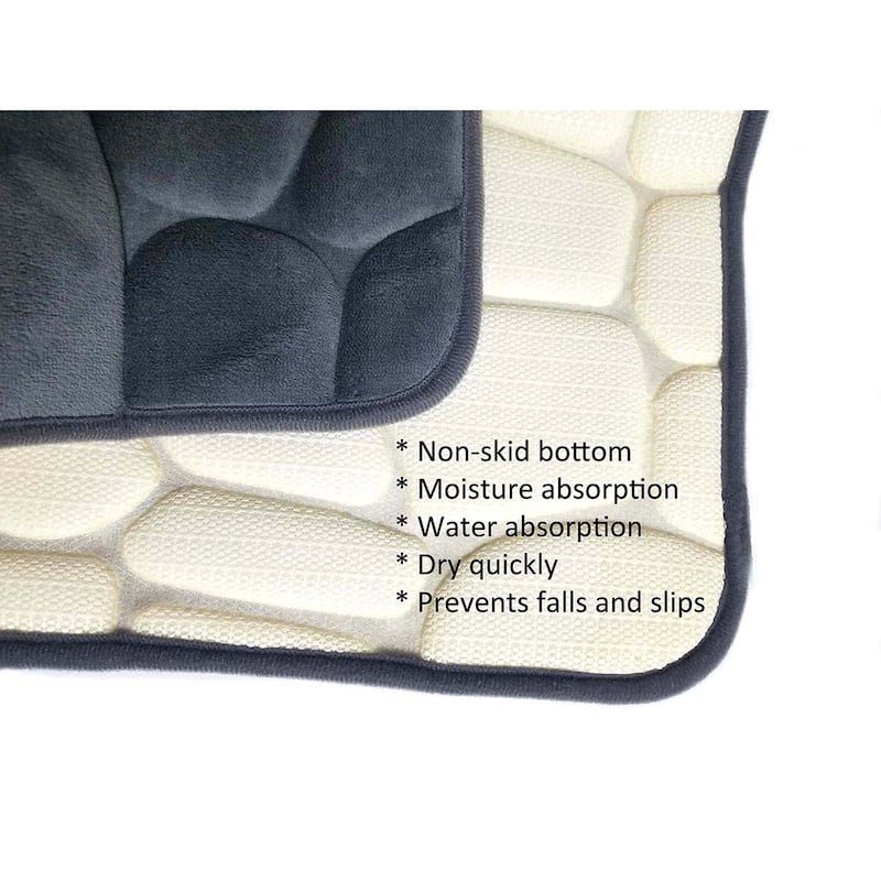 Contour Bath Rug Memory Foam Mat 3D Pebble 20L x 20W On Sale Bed